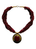 Inhanns Everyday Statement Beaded Pendant Necklace - Maroon - Distacart