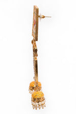 Thumbnail for New Stylish Meenakari Yellow Jhumki Earring for Womens by House of Ree - Distacart