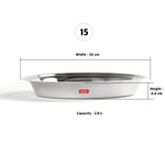 Thumbnail for Sumeet Heavy Stainless Steel Parat (2.8 liter | 34Cm), Silver - Dista