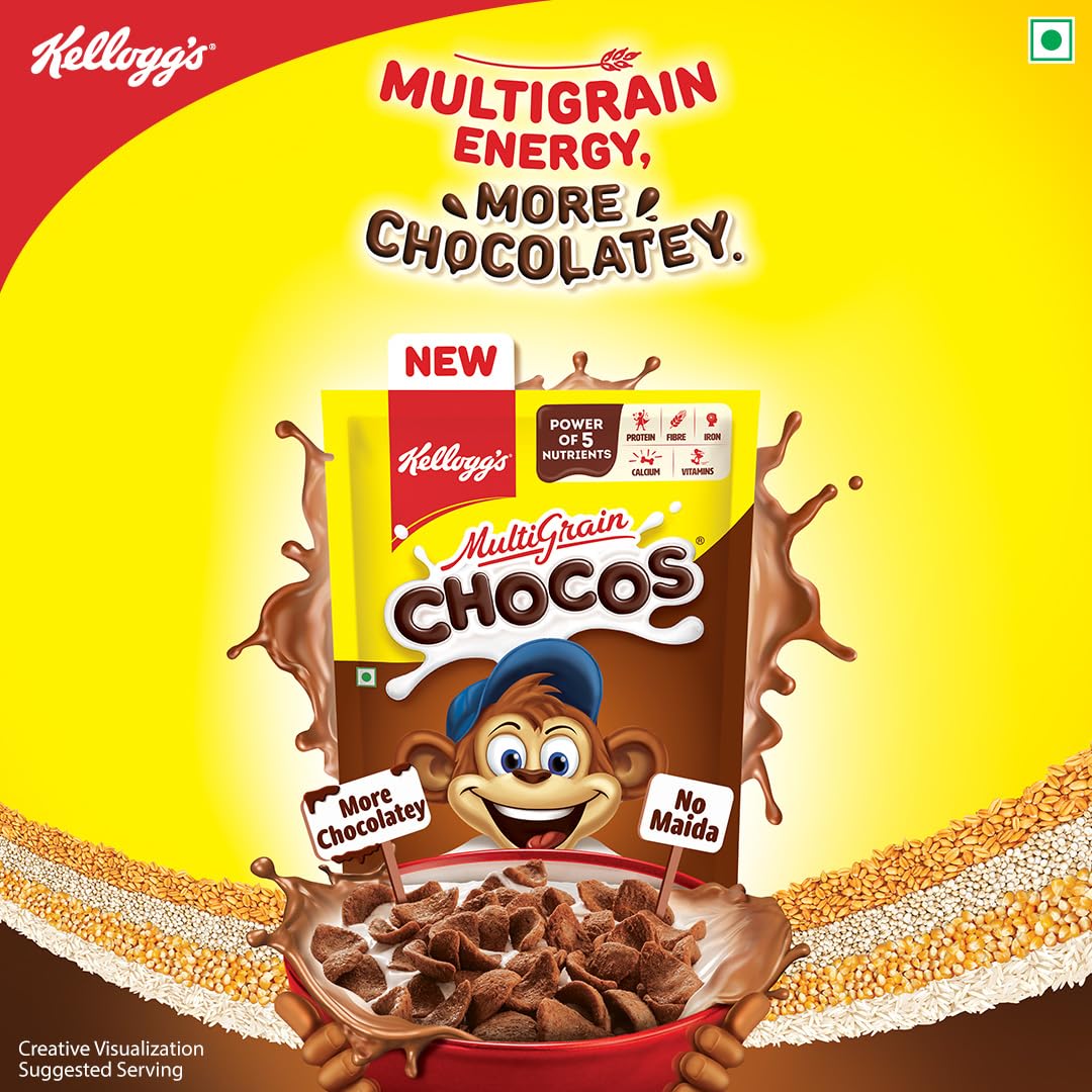 Kellogg's Multigrain Chocos For Kids, Power Of 5 Nutrients Protein, Fibre, Iron, Calcium, Vitamins - Distacart