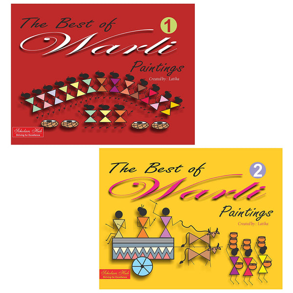 Scholars Hub Best Of Warli Art Paintings Book -Vol 1, Vol 2 (Set Of 2 Books) | 68 Pages - Dista