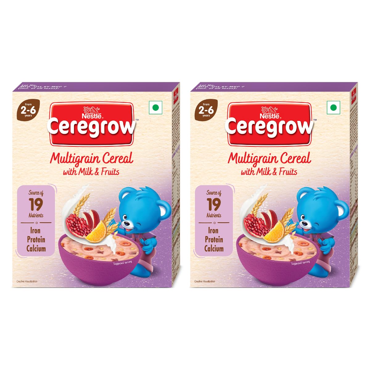 Nestle Ceregrow Kids (2-6 yrs) Cereal-Multigrain, Milk & Fruits, Rich in Iron, Calcium & Protein - Distacart