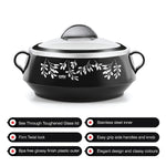 Thumbnail for CELLO Glitter Casserole with Inner Steel 3 Unit, Black - Dista