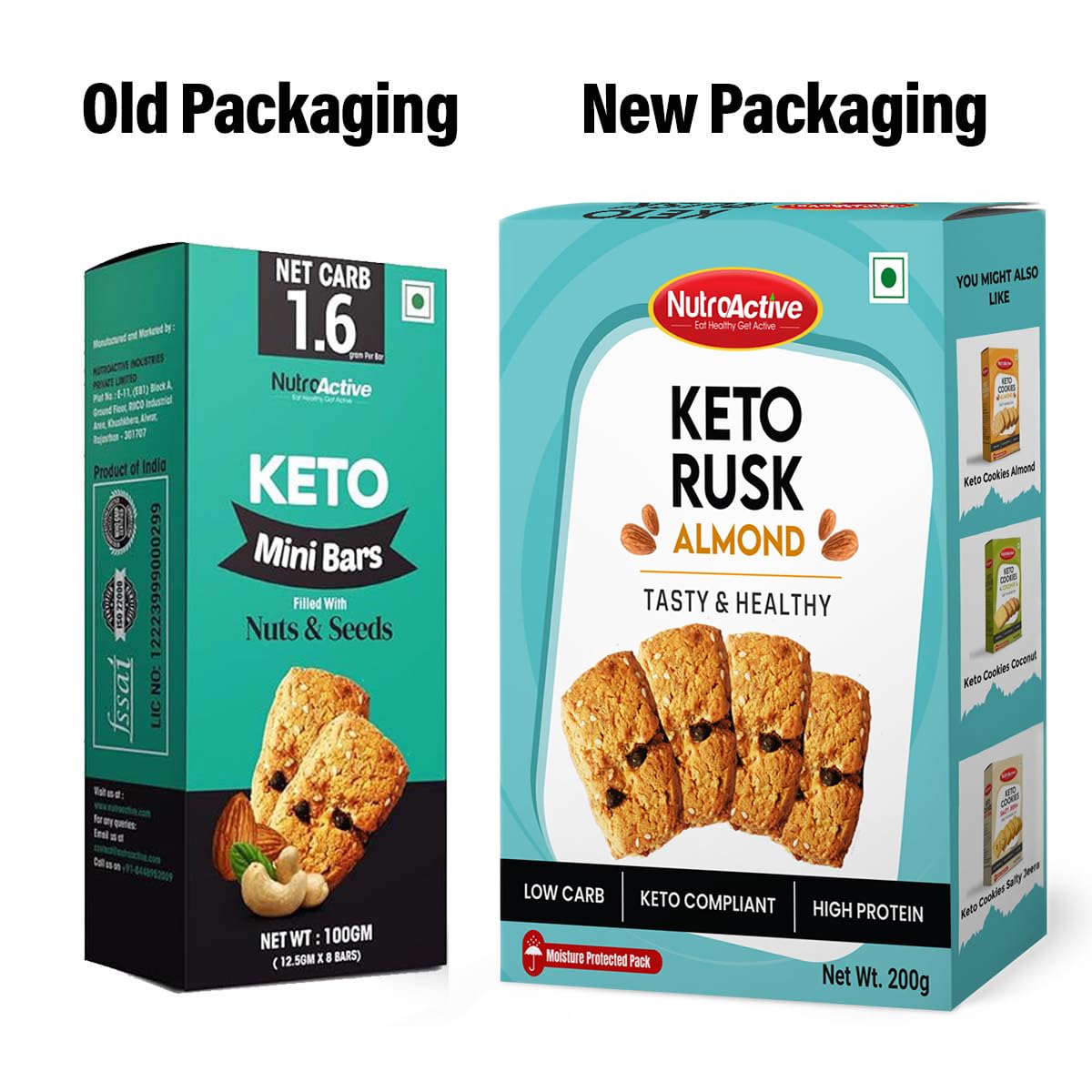 NutroActive Keto Breakfast Mini Bars with Nuts & Seeds - Distacart