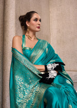 Thumbnail for Anaita Sky Blue Silk Tissue Zari Weaving Work Saree With Blouse Piece - Distacart