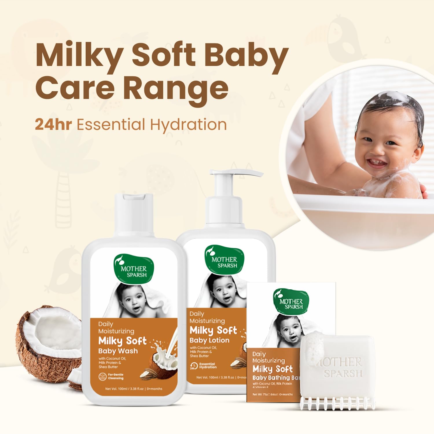 Mother Sparsh Gift Set for Babies, Combo of 5 Baby Skin Care Essentials (Sunshine Box) - Distacart