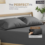 Thumbnail for Ambra Linens Ultra Soft Pillow Protectors 400TC Set of 2 Breathable Pillow Covers-Grey - Dista