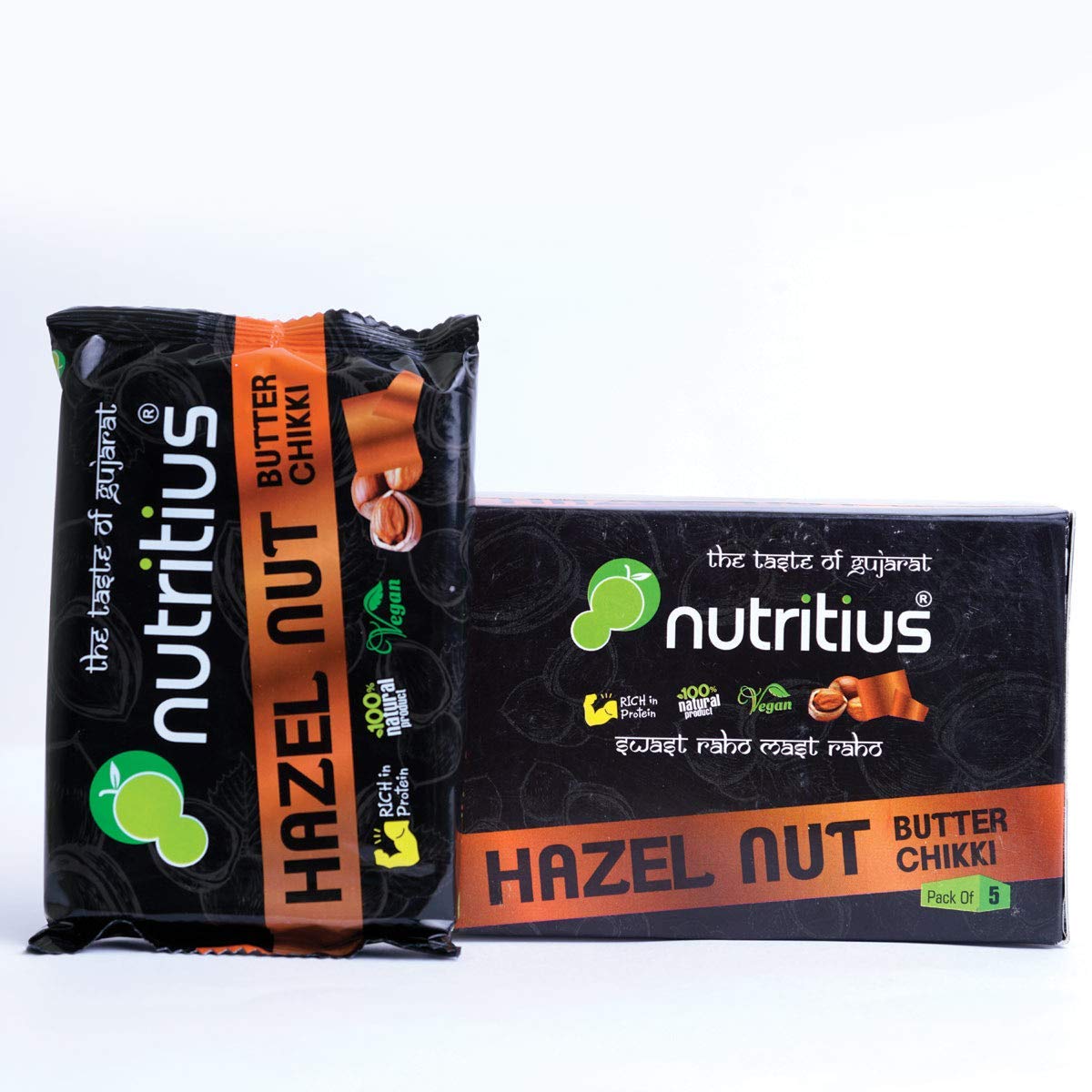 Nutritius Hazelnut Butter & Sukha MEWA Chikkis, 125 Grams (Pack of 3) - Starter Pack - Distacart