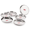 HAZEL Stainless Steel Plates Set|Dinner & Lunch Set of 6, 25.5 cm - Dista