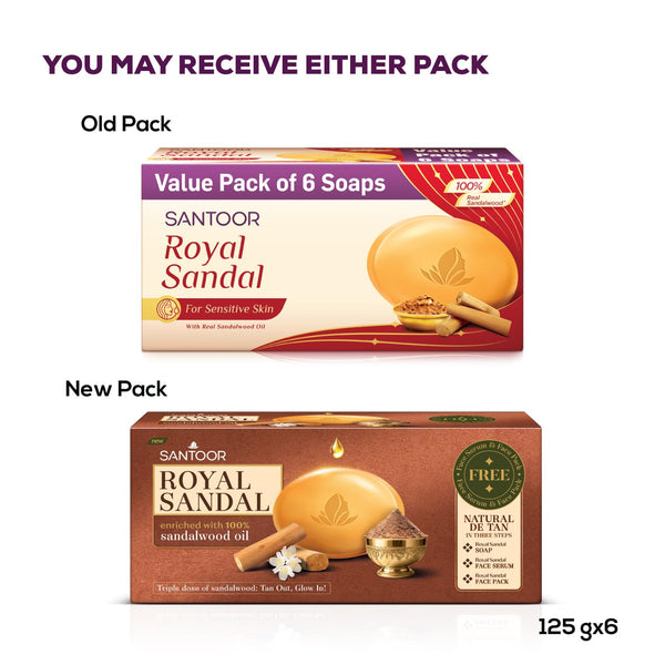Santoor Royal Sandal Bathing Soap For Sensitive Skin - Distacart