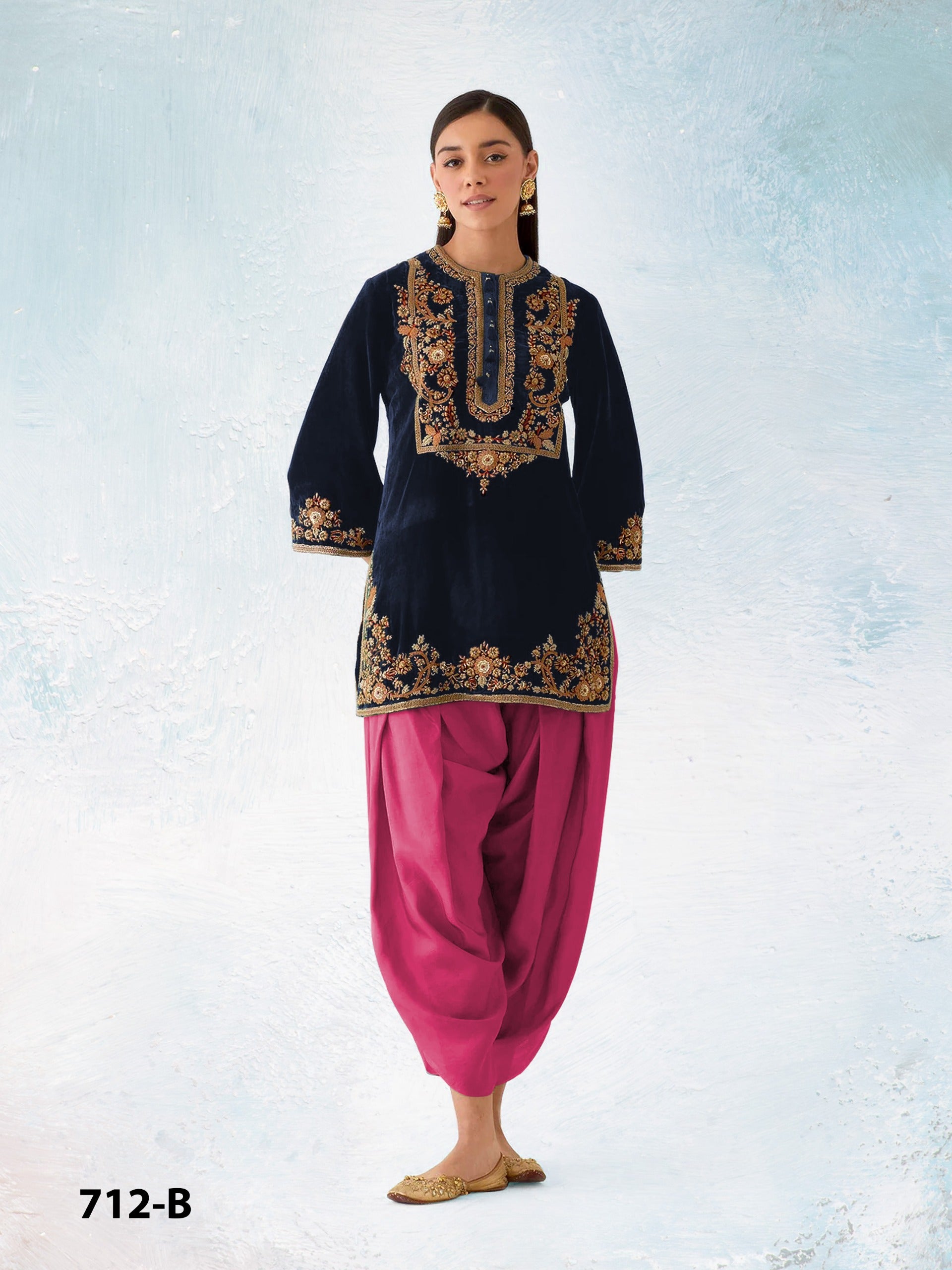 Anaita Black-Red Embroidery Sequence & Thread Work Velvet Salwar Suit - Distacart