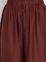Thumbnail for TAG 7 Women Brown Solid Straight Palazzos