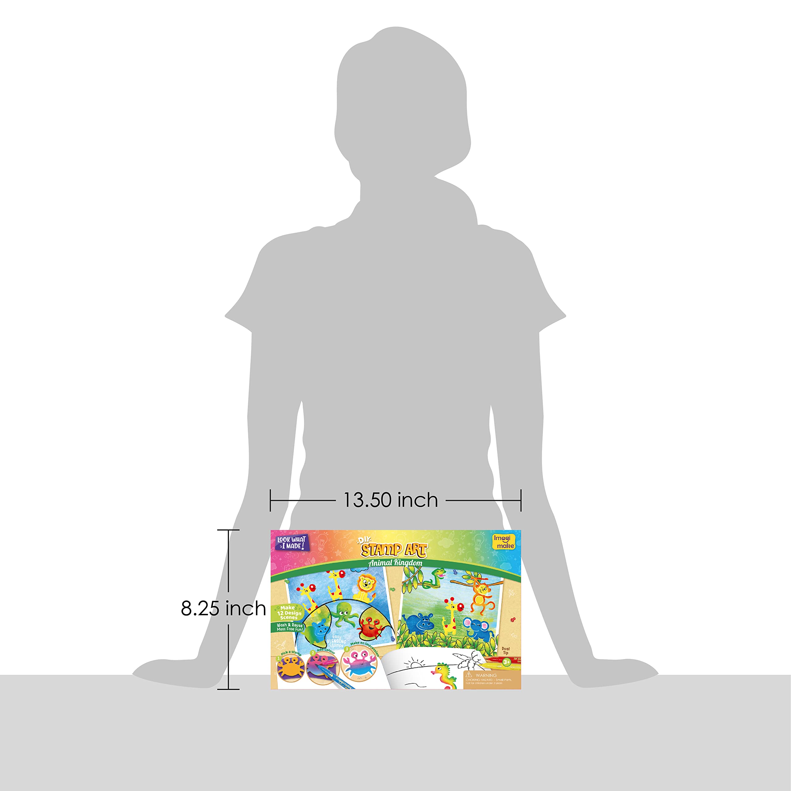 Imagimake Stamp Art Animal Kingdom | Crafts for Kids Ages 3-5 | Stamps with Easy Blending Pens | Arts and Crafts for Kids Ages 3-5 | Gifts for Toddlers | Gifts for Girls & Boys 3, 4, 5 Years