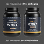 Thumbnail for Nutrabay Gold Whey Protein Concentrate with Digestive Enzymes & Vitamin Minerals 25g Protein – Muscle Support & Recovery – 1kg, Cold Coffee | Trustified Certified Authentic