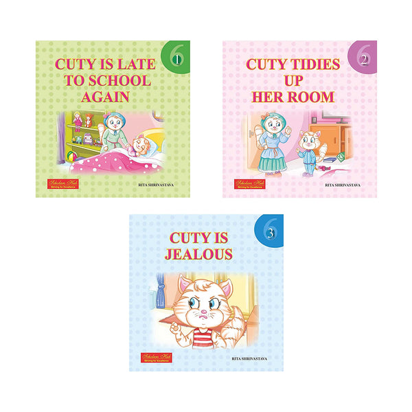 Storybook For Kids: Scholars Hub Cuty Story Books Part 1-3 (Set Of 3 Books) (Positive Values Storybooks) (Illustrated) | 60 Pages | Character Building Stories For Kids - Dista