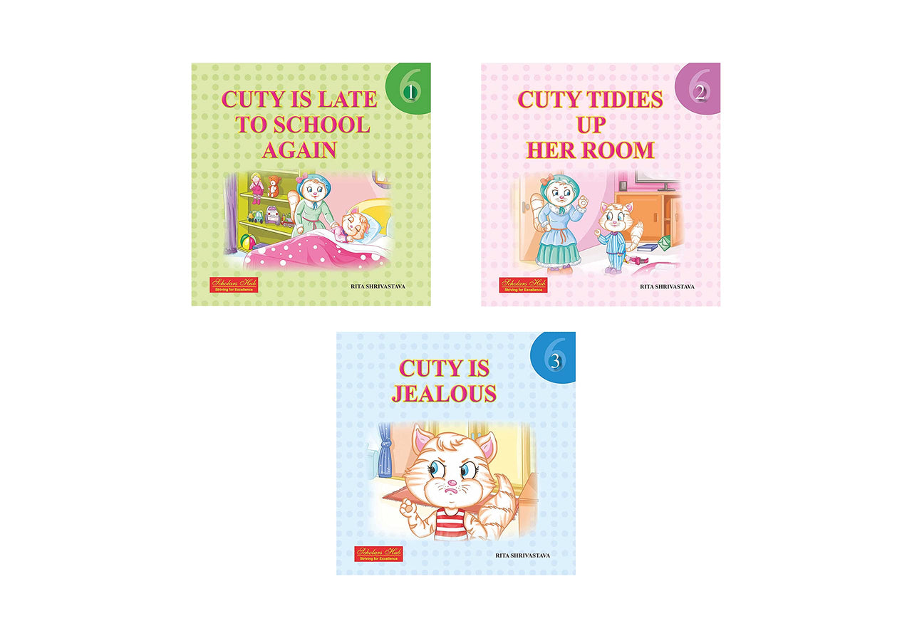 Storybook For Kids: Scholars Hub Cuty Story Books Part 1-3 (Set Of 3 Books) (Positive Values Storybooks) (Illustrated) | 60 Pages | Character Building Stories For Kids - Dista
