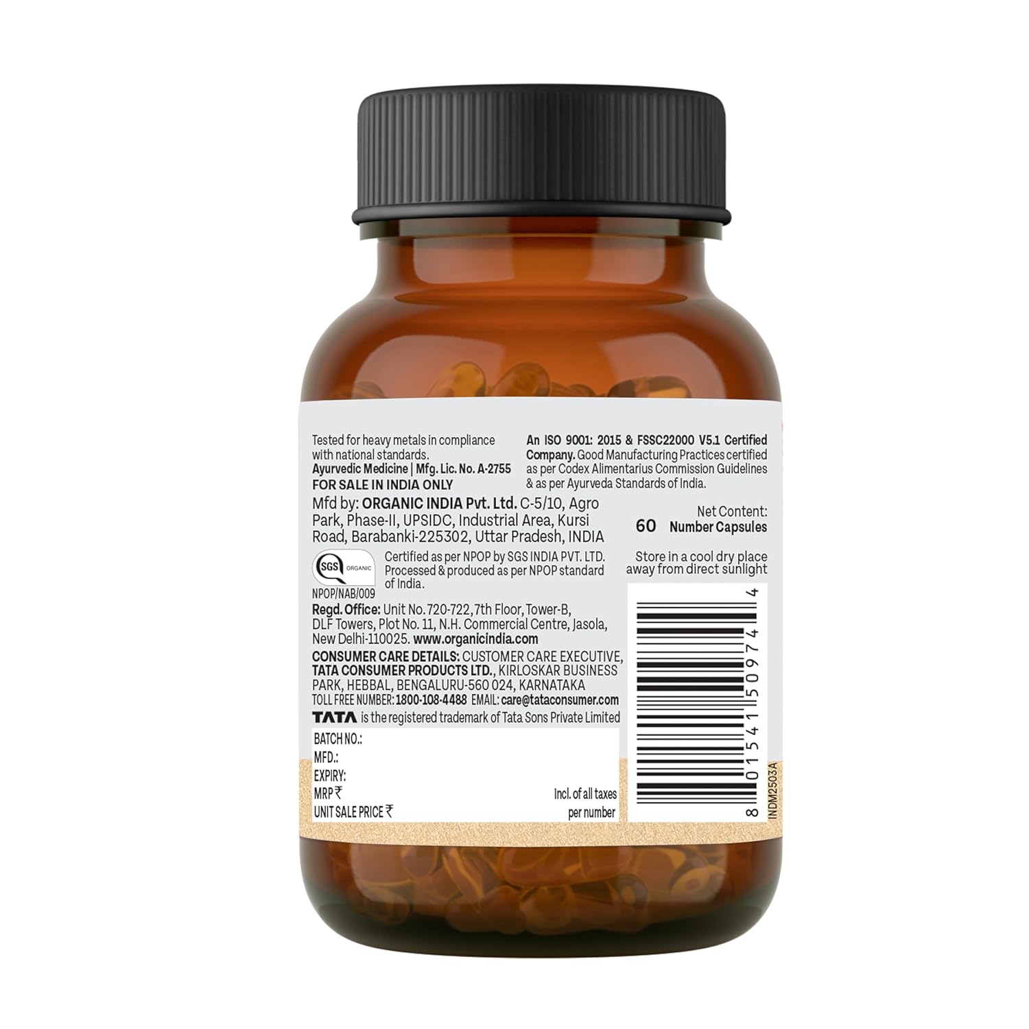 Organic India Prostate Care 60 Capsules