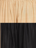 Thumbnail for TAG 7 Women Pack Of 2 Black & Beige Solid Flared Palazzos