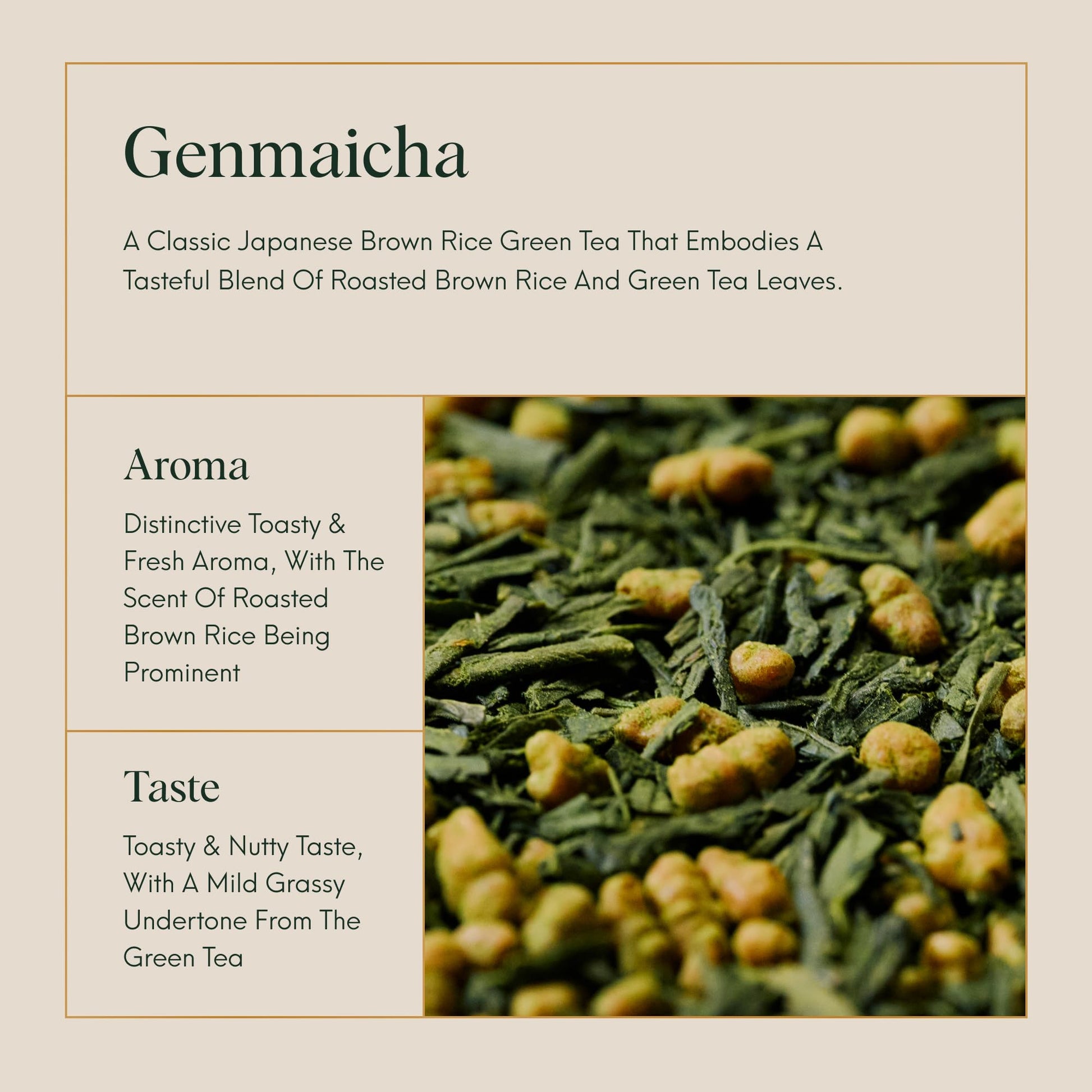 ILEM JAPAN Genmaicha Japanese Brown Rice Roasted Green Tea | Sourced From South Japan | Green Tea Leaves | 15 Tea Bags