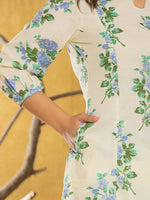 Thumbnail for Yufta Cotton Blue Floral Print Co-Ord Set
