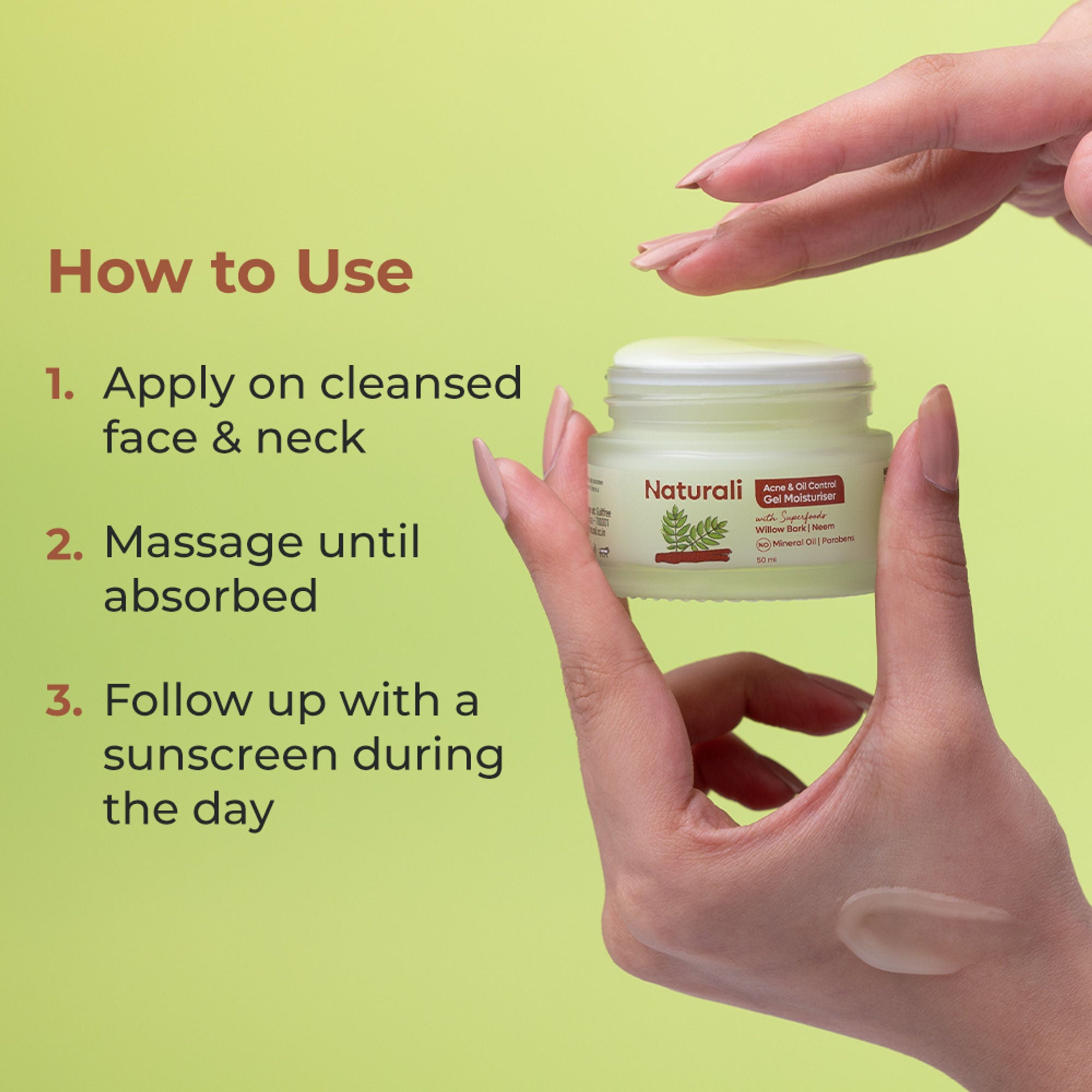 Naturali Acne & Oil Control Gel Moisturiser With Superfoods Willow Bark & Neem - Distacart