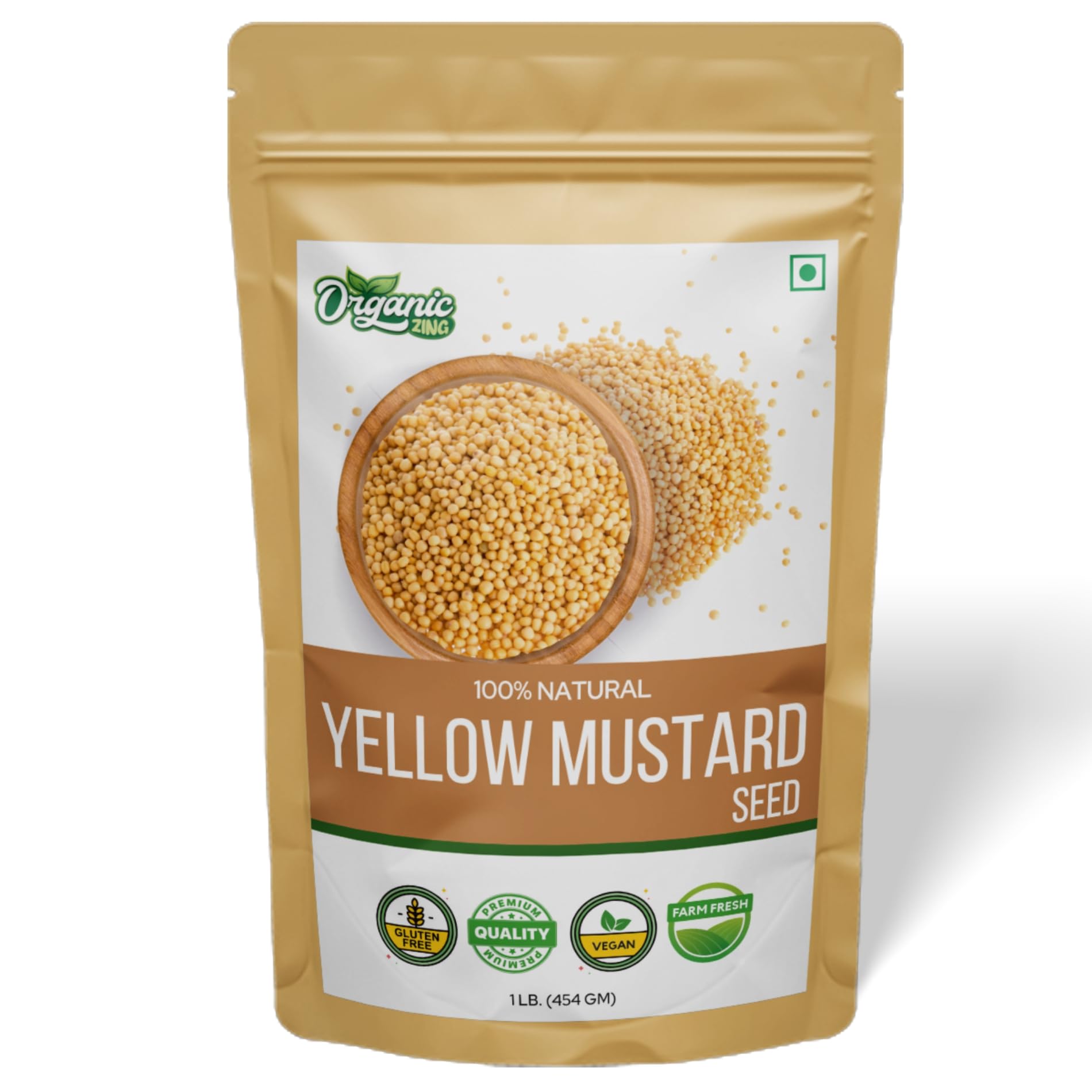Organic Zing Yellow Mustard Seeds | Whole Yellow Mustard Seed for Pickles & Cooking | 100% Raw Mustard Seeds - Distacart