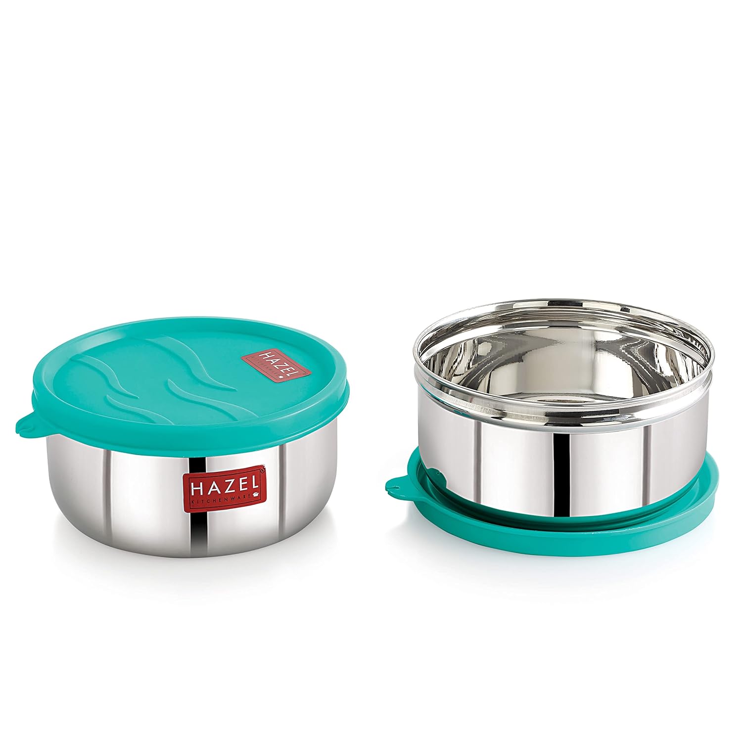 HAZEL Stainless Steel Airtight Storage Containers for Kitchen | Small Lunch Box 450ml Each Set of 2 - Dista