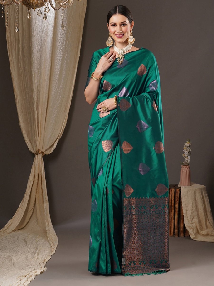 Anouk Ethnic Motifs Zari Banarasi Saree - Distacart