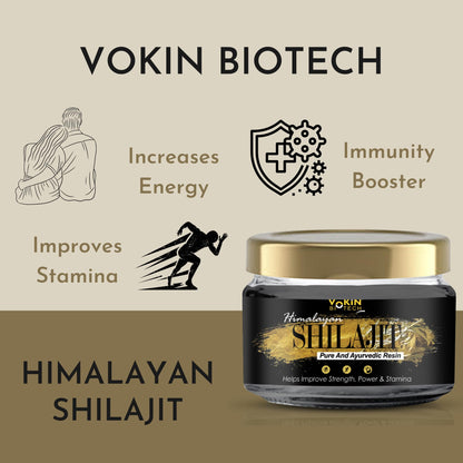 Vokin Biotech Shilajit Resin 20g Helps in Boosts Stamina and Energy | Immunity Booster