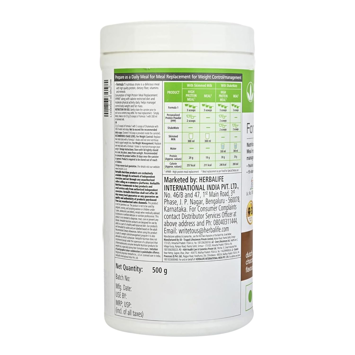 Herbalife Formula 1 Nutritional Shake Mix - Chocolate Flavour - Distacart