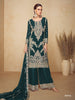 Anaita Green Chinon Plazzo Suit With Codding Dori & Sequence Work - Distacart