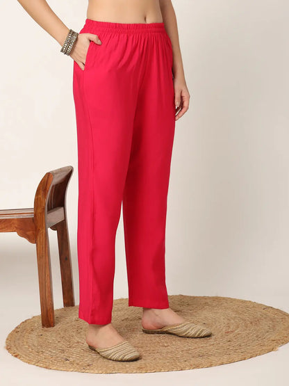 Yufta Pink Straight Solid Kurta Dupatta Set - Distacart