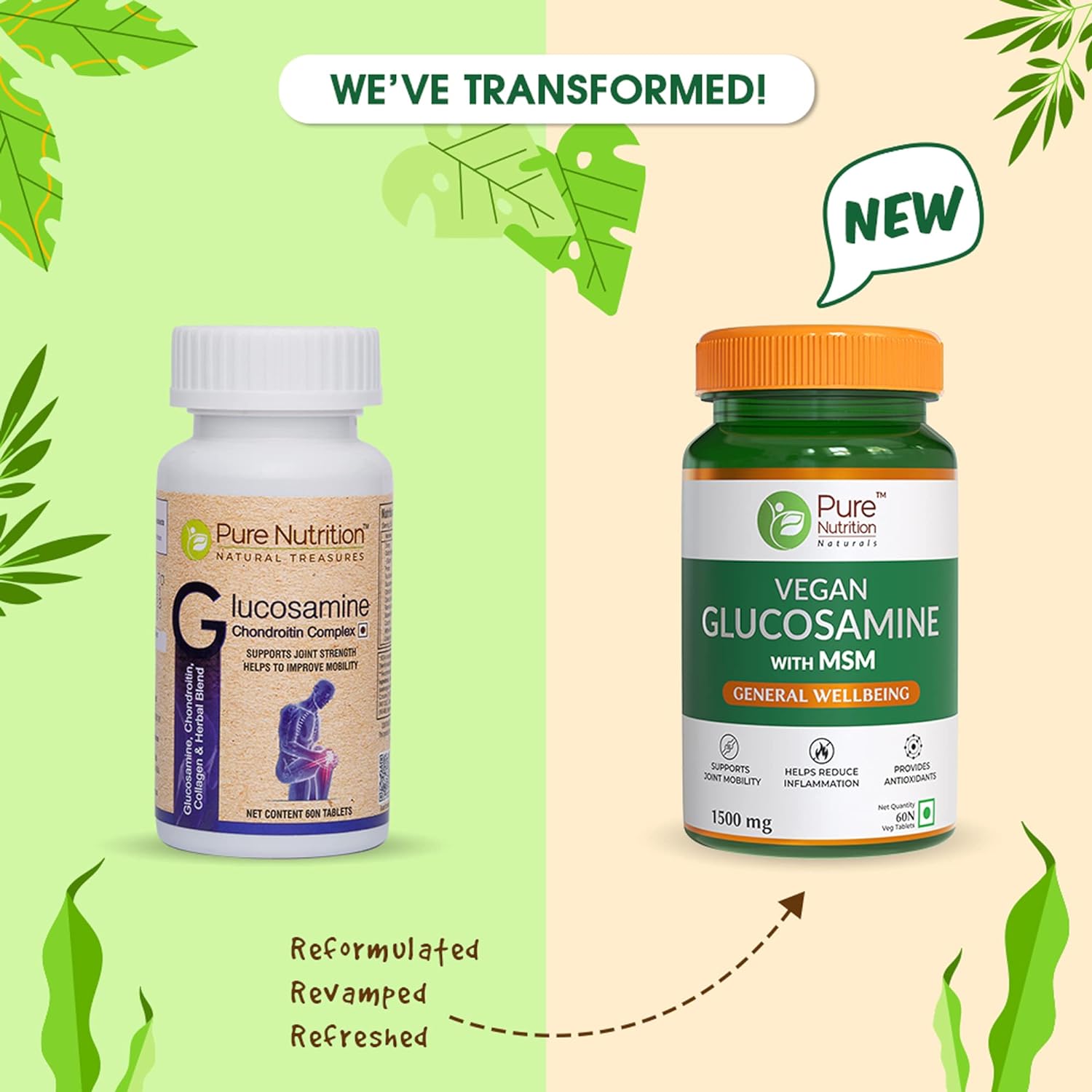 Pure Nutrition Vegan Glucosamine with MSM Veg Tablets - Distacart