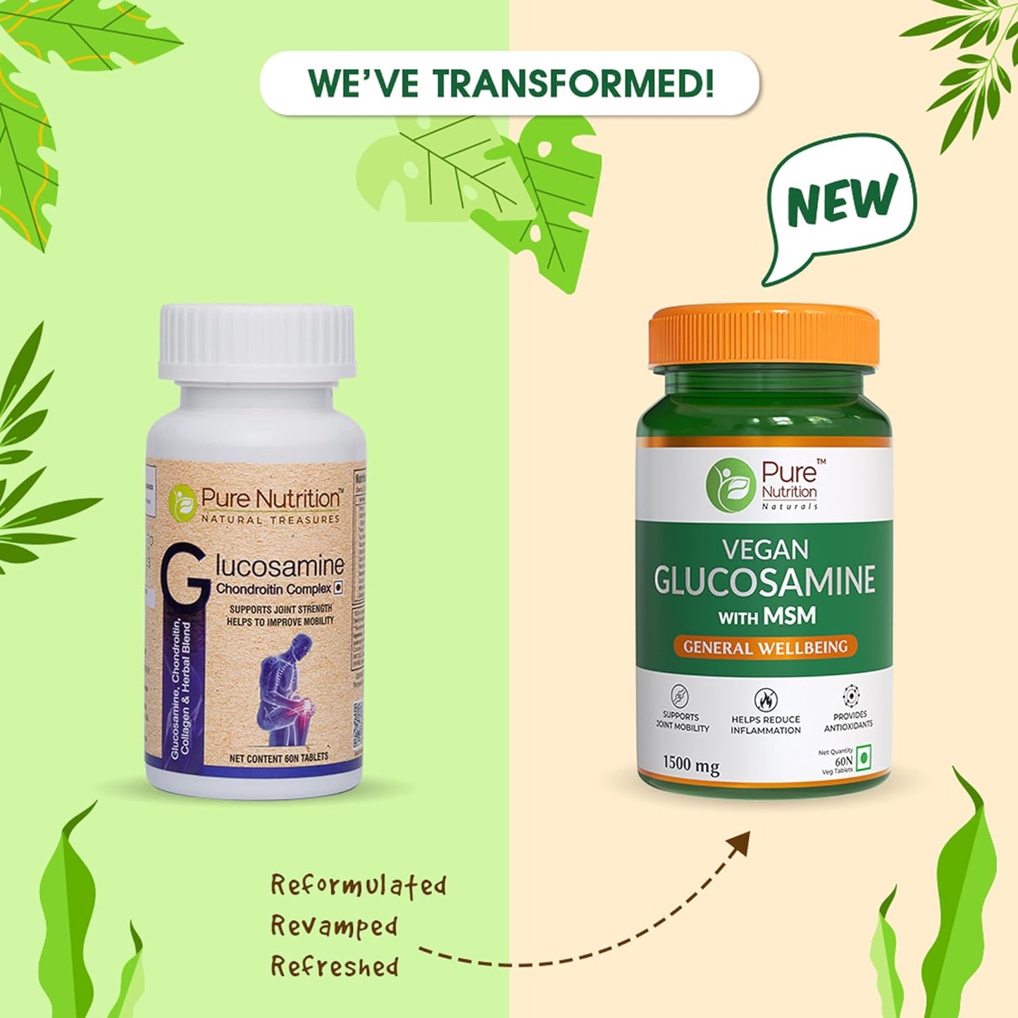 Pure Nutrition Vegan Glucosamine with MSM Veg Tablets - Distacart