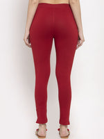 Thumbnail for TAG 7 Women Maroon Solid Ankle-Length Leggings - Distacart