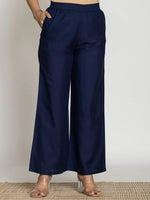 Thumbnail for Yufta Blue Cotton Sleeveless Kurta Set - Distacart