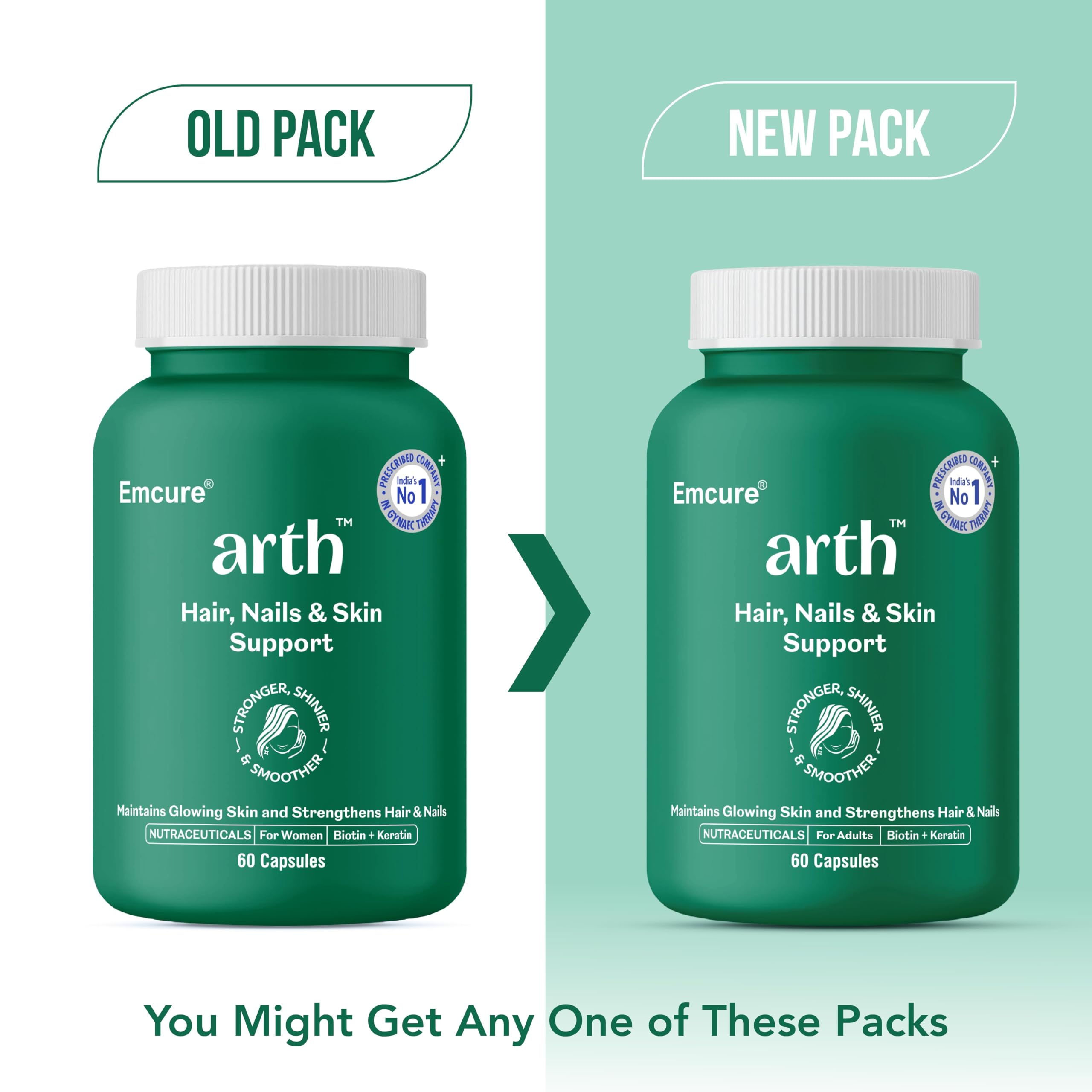 Arth Biotin Capsules for Hair Growth | With Keratin Builder, Hyaluronic Acid & Essential Vitamins | Strengthens Hair, Skin & Nails | Promotes Shine, Volume & Reduced Hair Fall | Daily Hair Care Supplement | 60 Veg Capsules