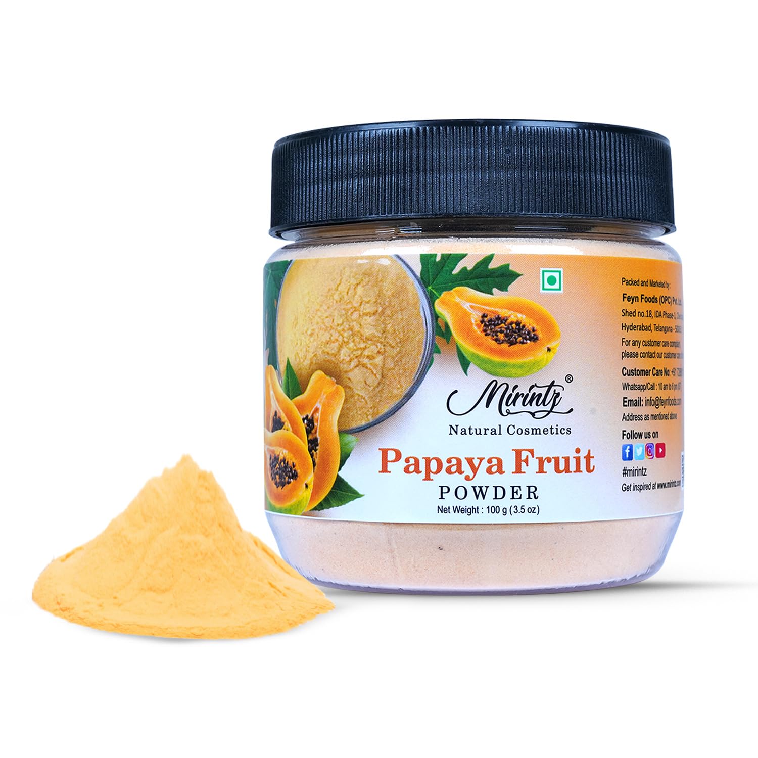 Mirintz Papaya Fruit Powder For Face - Distacart
