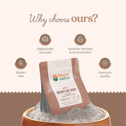 Bharat Vedica Organic Pearl Millet Flour - Organic Bajra ka Atta - Distacart