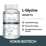 Thumbnail for Vokin Biotech L- Glycine Energy Production - Support Cognitive and Sleep Health- 500mg- (90 Capsules)