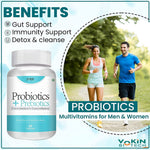 Thumbnail for Vokin Biotech Probiotics+ Prebiotics Supplement 50 Billion Cfu For Women & Men With Prebiotics 150 mg | Probiotic Capsules For Digestion Support, Gut Health And Immunity – 60 Veg Capsules