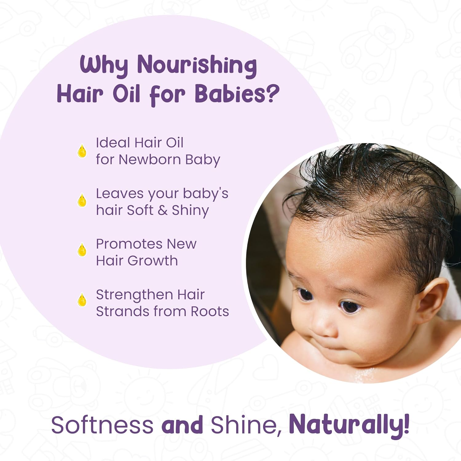 Mother Sparsh Nourishing Baby Hair Oil, Soothe & Nourishes Delicate Baby Scalp, Suitable Hair Oil for Newborns - Distacart
