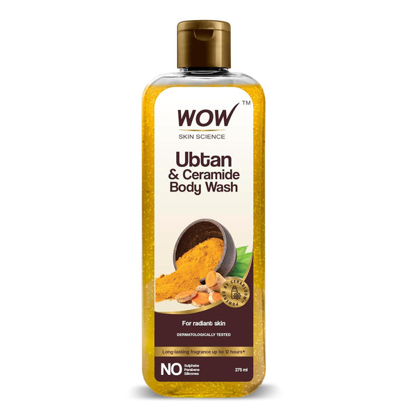 WOW Skin Science Ubtan & Ceramide Body Wash For Revives Dull Skin, Exfoliates and Softens - Distacart