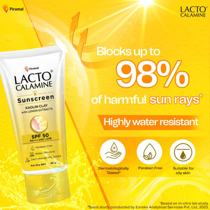 Lacto Calamine Daily Sunshield Matte Look Sunscreen SPF 50 PA +++ - Distacart