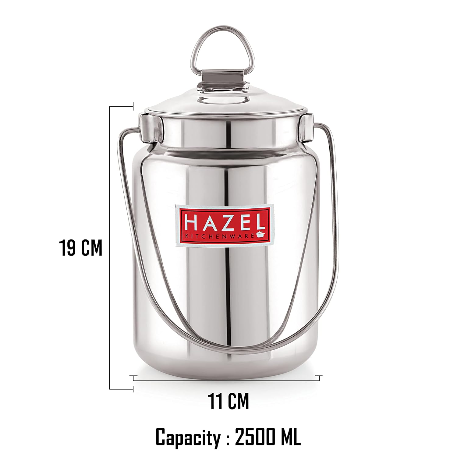 HAZEL Stainless Steel Plain Barani, 1 LTR - Dista