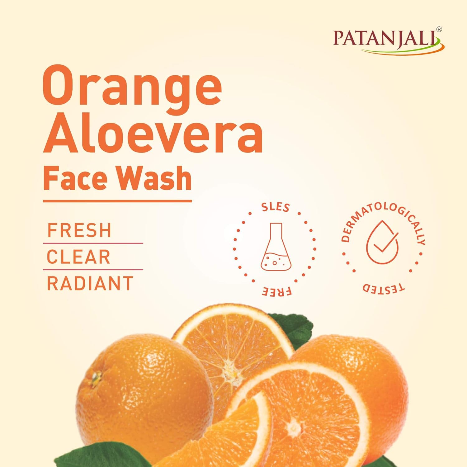 Patanjali Orange Aloevera Face Wash for Gentle Cleanser Removes Dirt Oil Refreshes Skin Natural Care for All Skin Types - Distacart