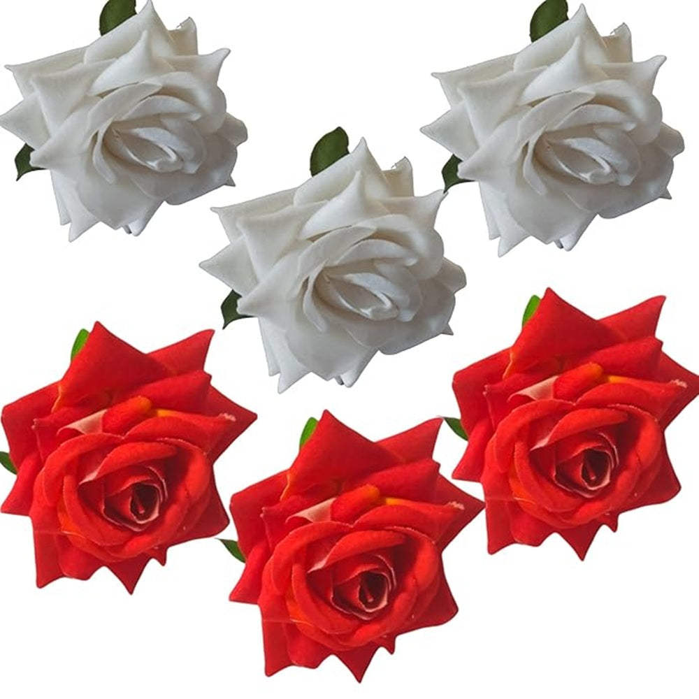 White & Orange Brooches