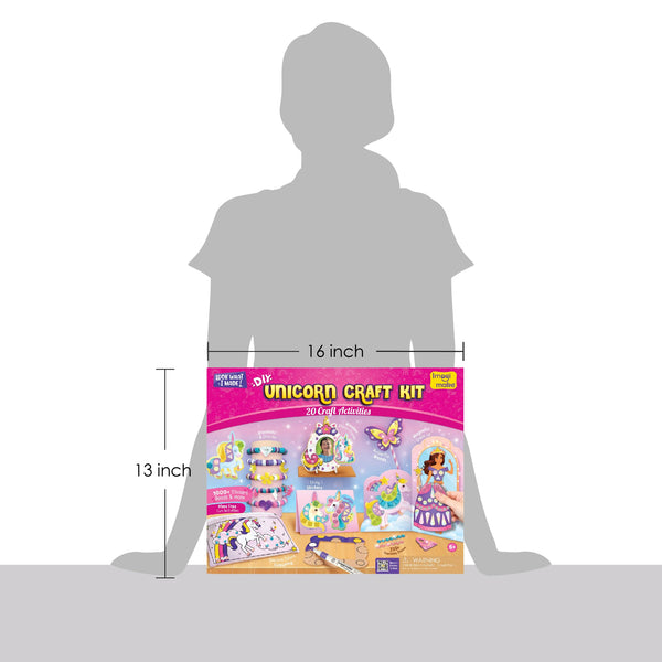 Imagimake Unicorn Craft Kit | 20+ Mess Free Activities | Bracelet Making Kit, Magnetic Board Princess Dress Up, Unicorn Stickers and More | 5,6,7,8 Year Old Girl Birthday Gift | Crafts for Girls 8-12
