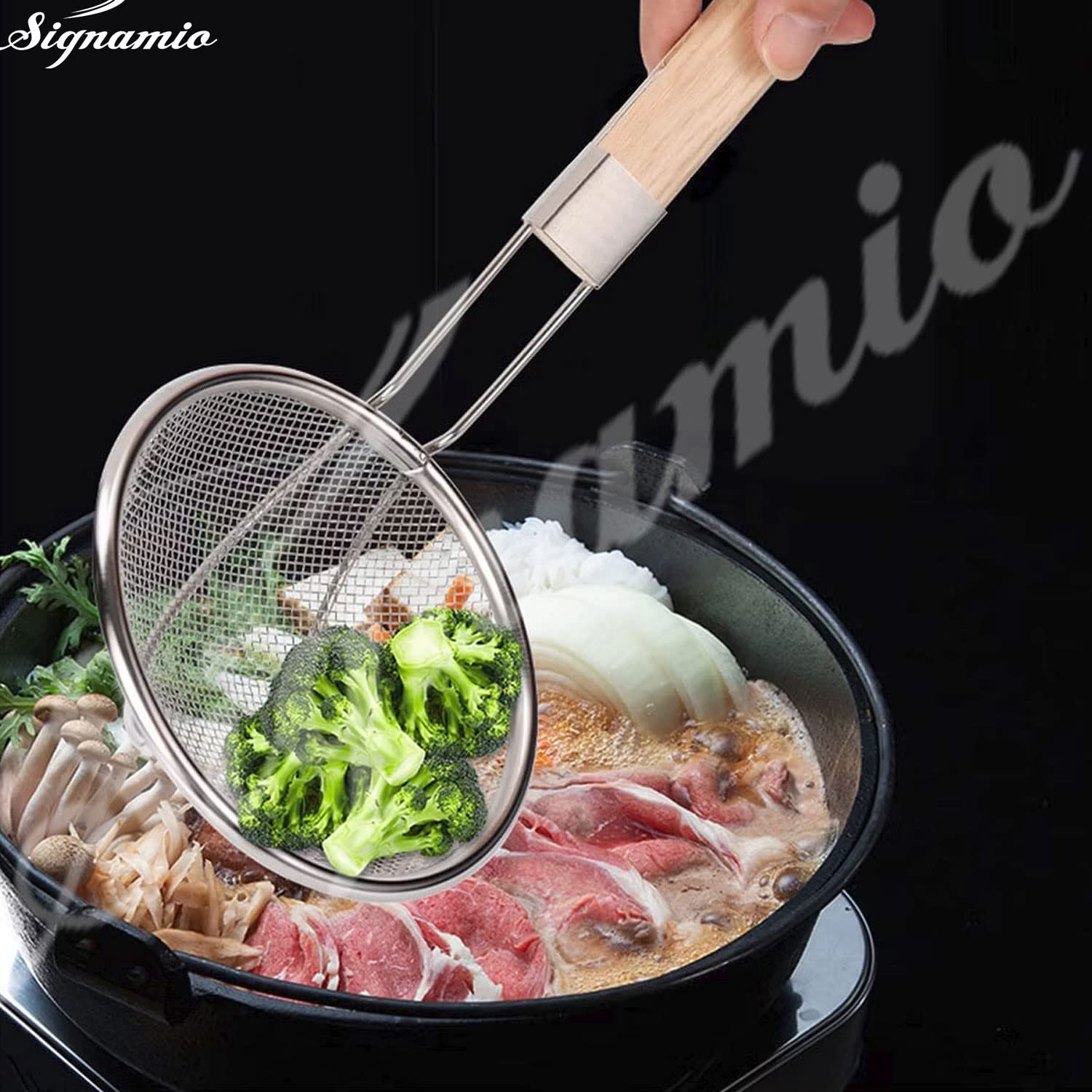 Signamio Diameter 16 cm Stainless Steel Deep Fry Net Spoon Oil Strainer - Dista
