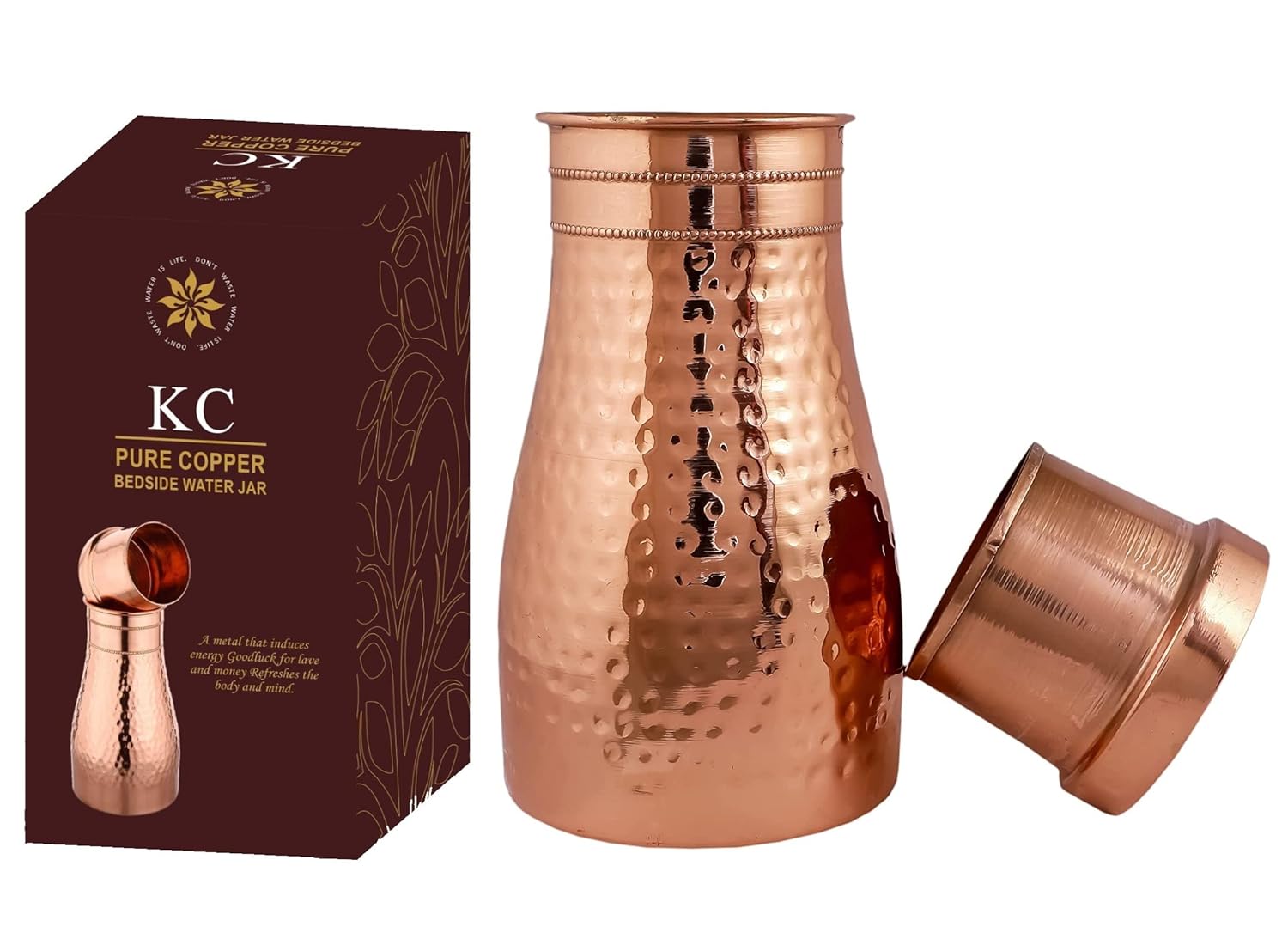 KC Pure Copper Designer Copper Water Bottle 1250 ML - Dista